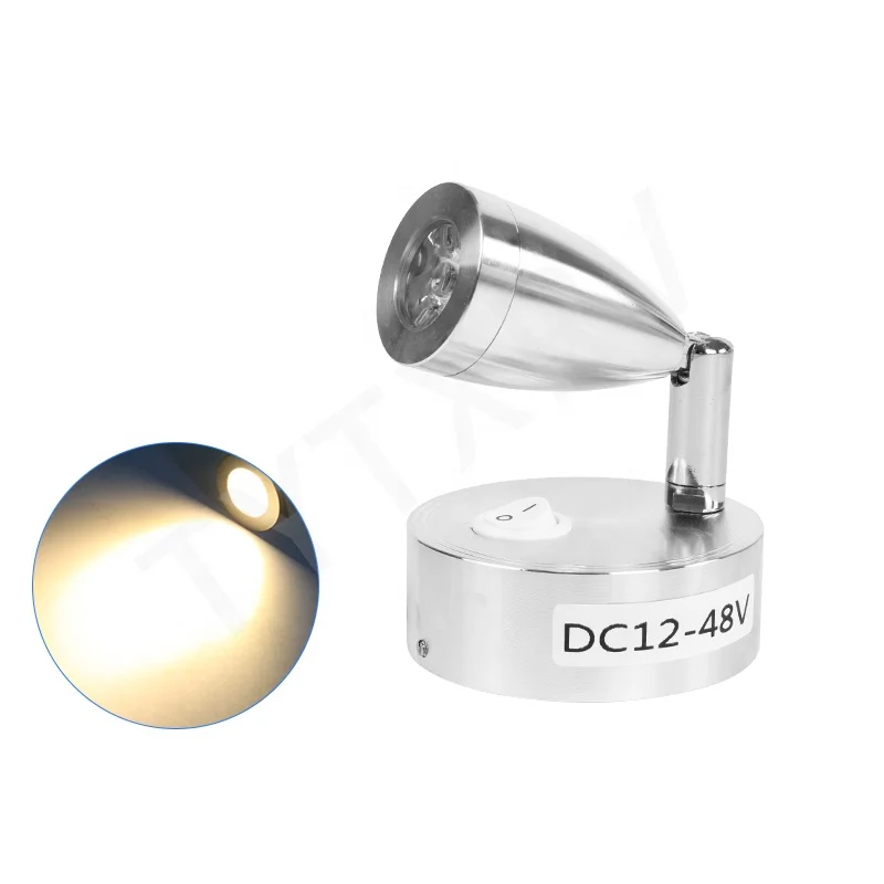 

OEM DC12-48V Light Emitting Diode Bedside Reading Light Button Switch Dimmable RV Camper Car Indoor Reading