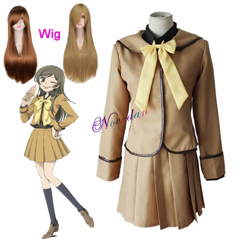 

Anime Cos Hajimemashita Love Kamisama Kiss Tomoe Momozono Nanami Cosplay Costume Outfit Halloween Girls Uniform Suit Wig