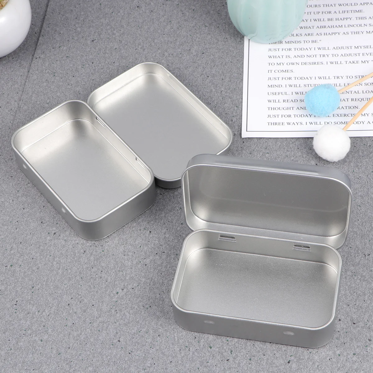 

6PCS/Set Mini Size Empty Storage Box Tins Box Containers Portable Box Small Size Storage Case(Silver)