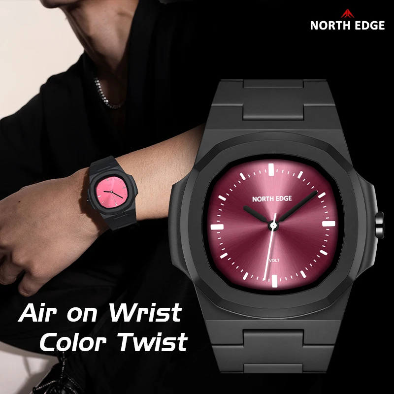 NORTH EDGE 2025 NEW VOLT Men Digital Watch Sports Swimming Waterproof 50M Fashion Simple Light Square Watch For Men Women Reloj