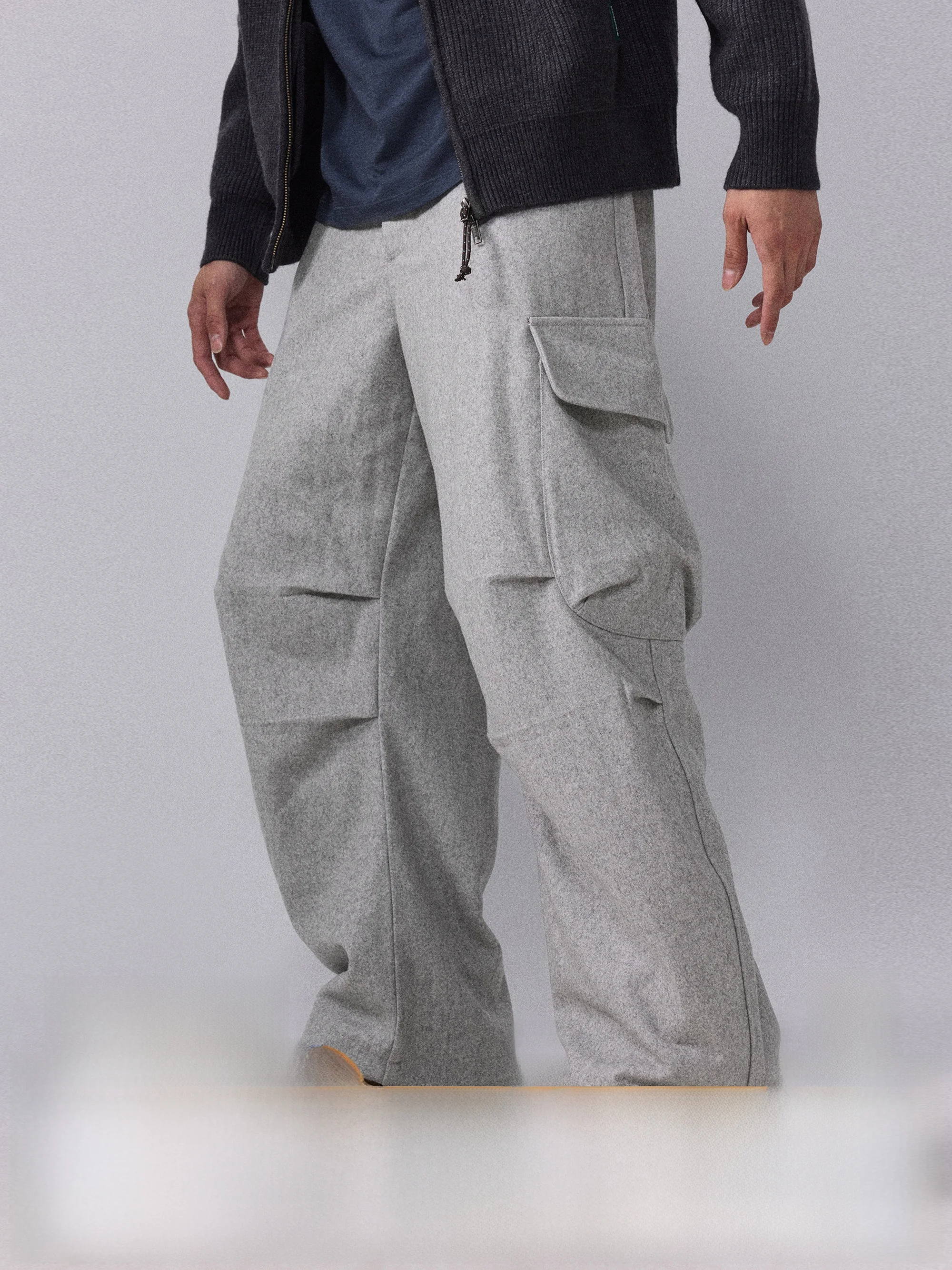 

Outdoor Casual Loose Woolen Workwear Pants Cleanfit Vintage Sle Youth Straight Leg Trousers for Young Men in Winter