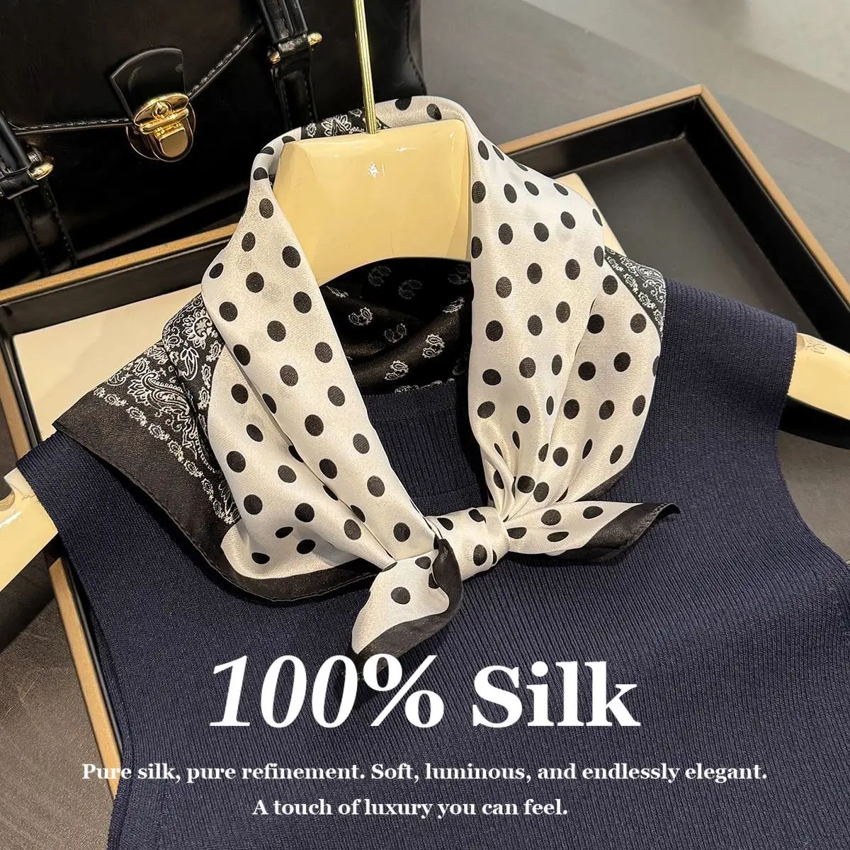 Pañuelo de Seda 100% Real para Mujer, Pañuelos Cuadrados de Seda de Morera 100%, Diadema de Moda, Echarpe, Bufanda, Foulard, Bandana, Pashmina, Poncho