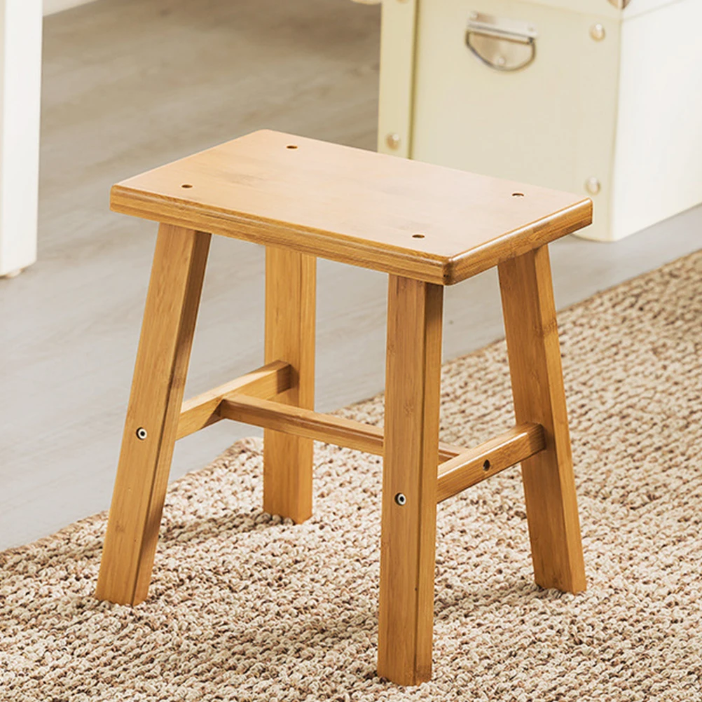 

1pc Bamboo Low Durable Portable Shoe Changing Non-Slip Kids Stool Bamboo Stool Lightweight Easy Fold Stable Smooth