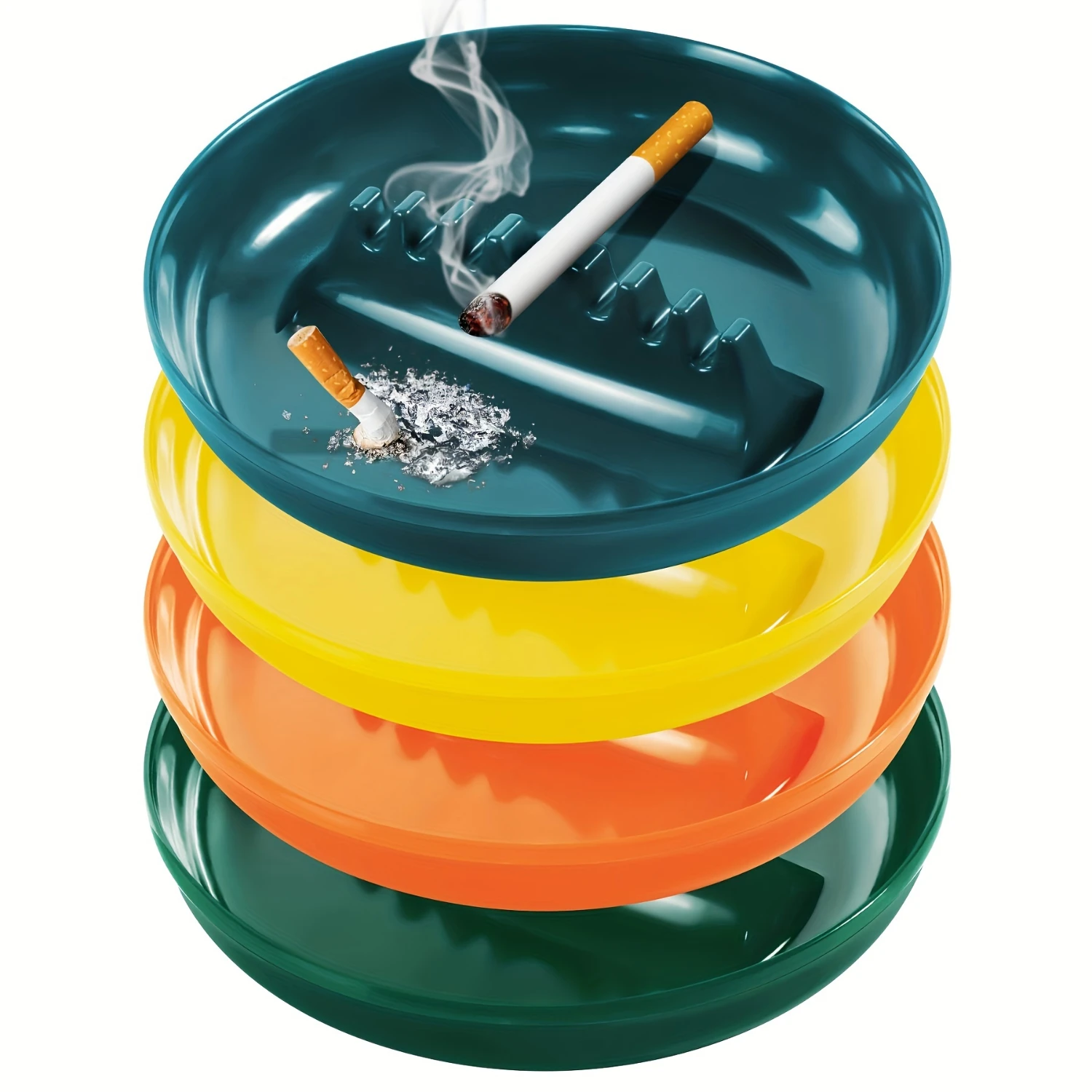 Plastic Ashtrays for Cigarettes and Cigars, Room Desk Office Decor