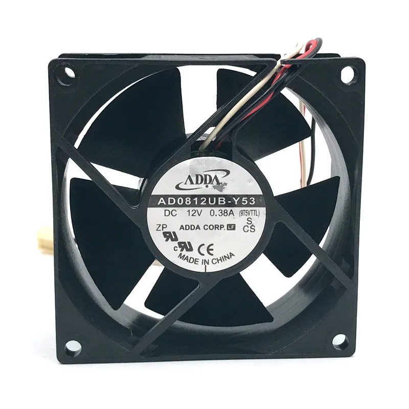 FOR ADDA cooling fan 8038 AD0812UB-Y53 80mm 8cm DC 12V 0.38A 3-wire case blower 80*80*38mm