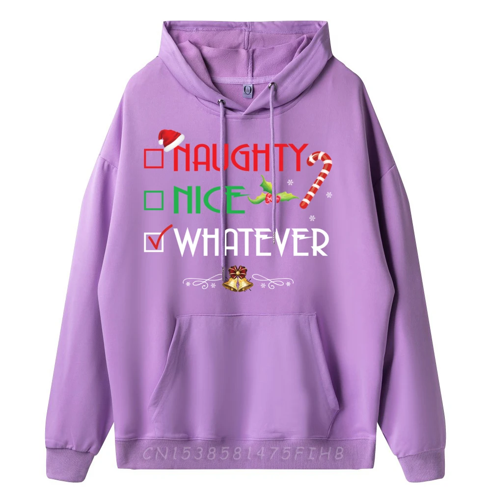Naughty Nice Whatever Hoodie Christmas Mens S X-Mas Plain Pullover Hoodies Wholesale Hoodies Men Man Tops Tees Mardi Gras