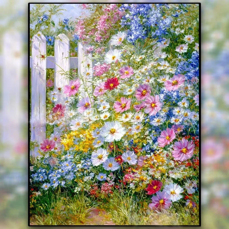 

Современная минималистичная вышивка крестом «Маргаритка», алмазная мозаика, подарок ручной работы, текстильное искусство для дома, декор для гостиной, вышивка крестом...