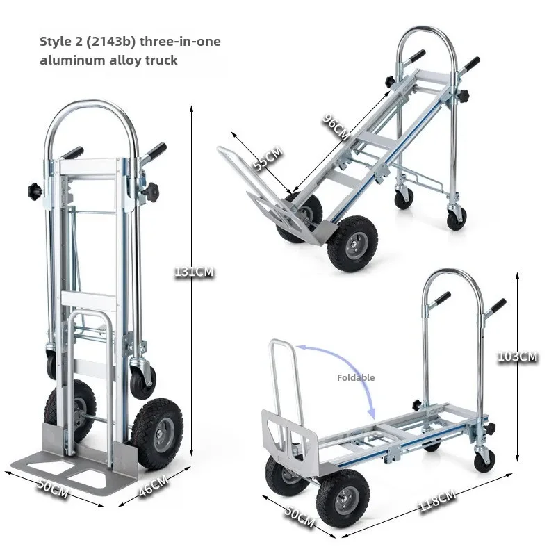 Aluminum Alloy Flatbed Truck Load King Folding Trolley Tiger Transporter Luggage Warehouse