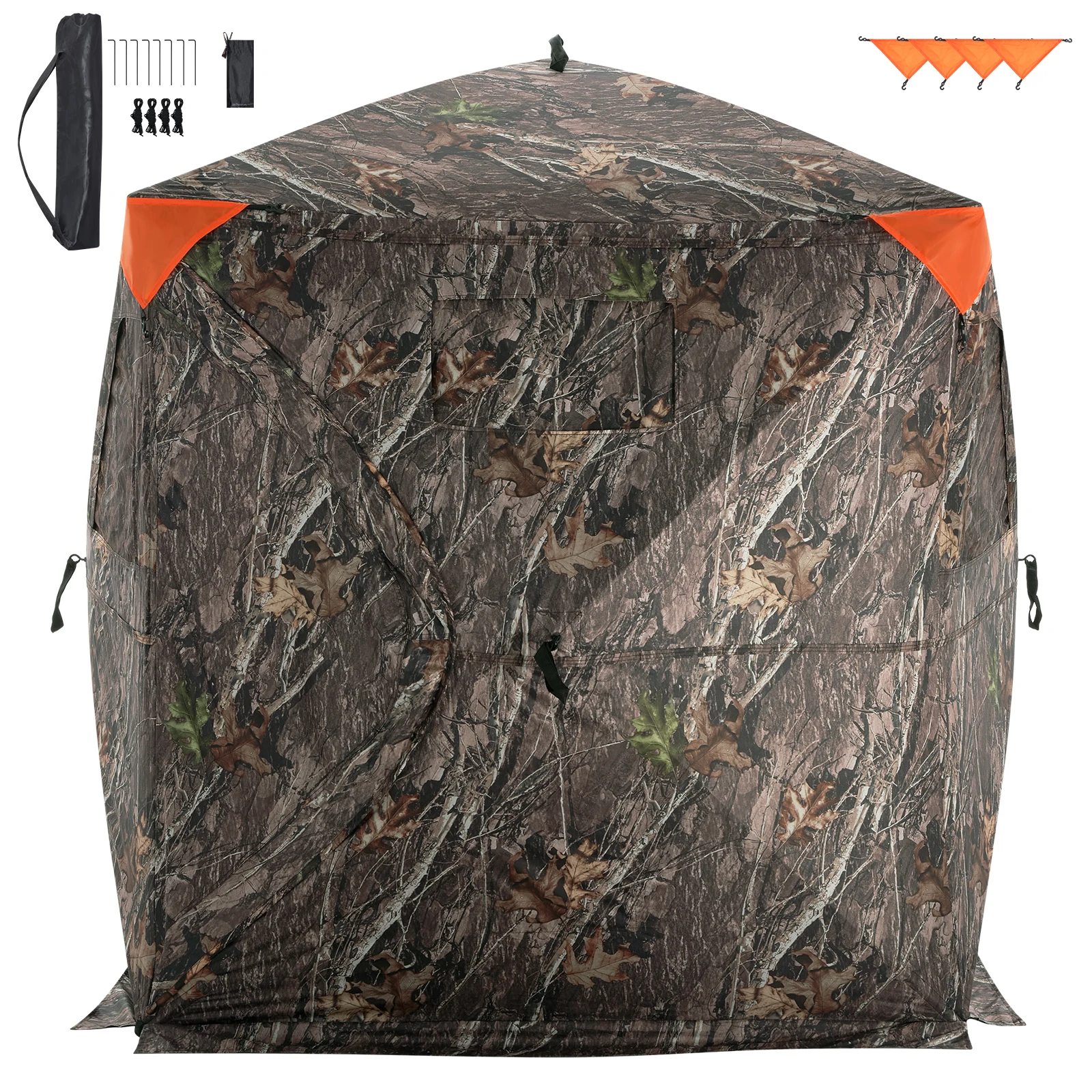 VEVOR Hunting Blind, 270° See Through Ground Blind, 2-3 Person Pop Up Deer Blind for Hunting with Carrying Bag, Portable Tent