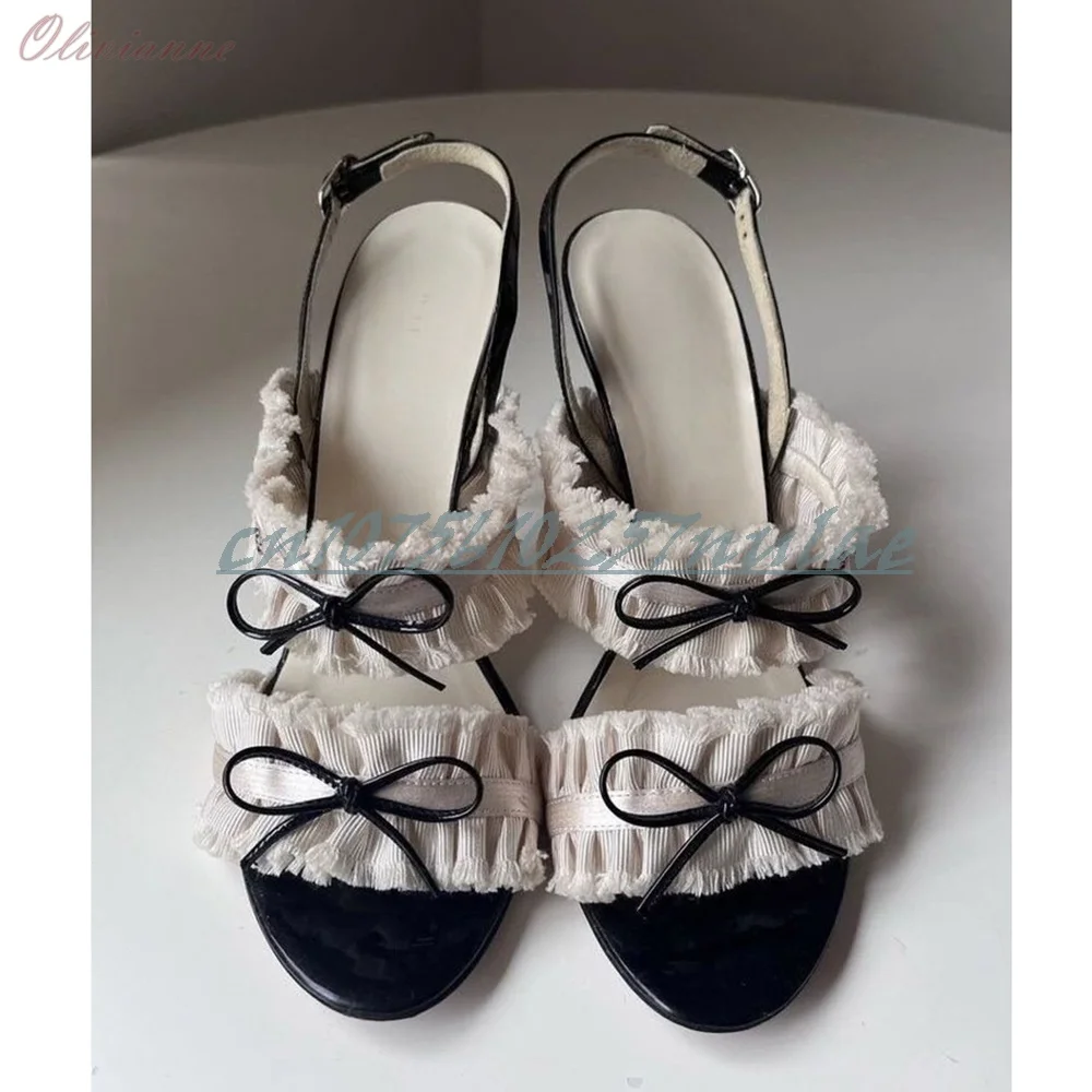 

Mutilcolor Butterfly Knot Decor Slingback Sandals Stiletto High Heel Sexy Fashion Hot Girls Women Shoes 2025 New Para Mujere