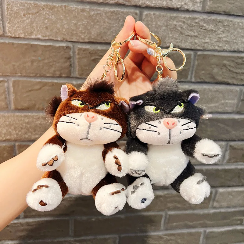 Disney Lucifer Plush Keychain Doll Kawaii Lucifer Bag Pendant Plush Stuffed Toy Cat Backpack Key Ring Kids Birthday Gift