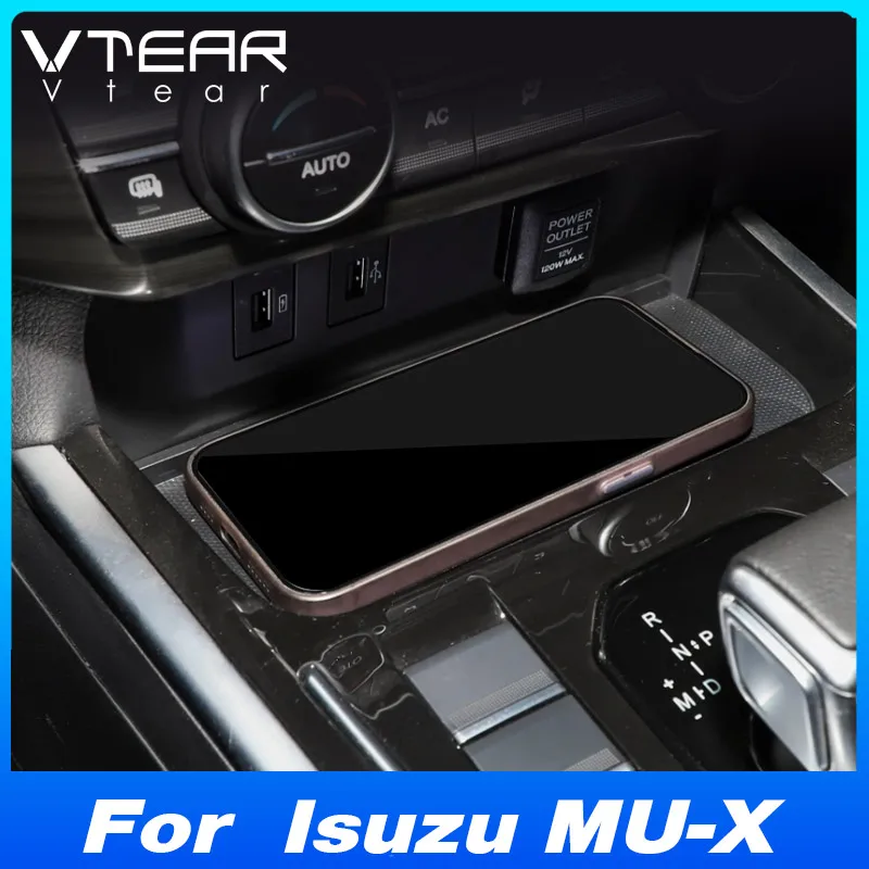 

Car Wireless Charger 15W Fast Mobile Phone Charging Panel Adapter For Isuzu MU-X 2018-2023 Interior Product Accessories