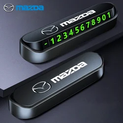 Car Styling Temporary Parking Card Phone Number License Plate Hidden for Mazda 3 Axela 6 Atenza CX-5 2 Demio CX-3 CX-30 MX5 CX30