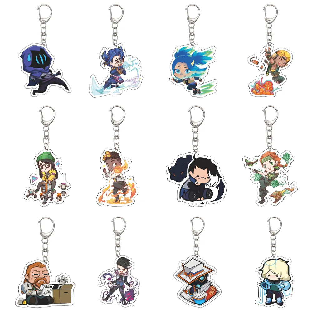 55MM VALORANT games Keychain Key Chain Acrylic Model Plate Christmas Gifts