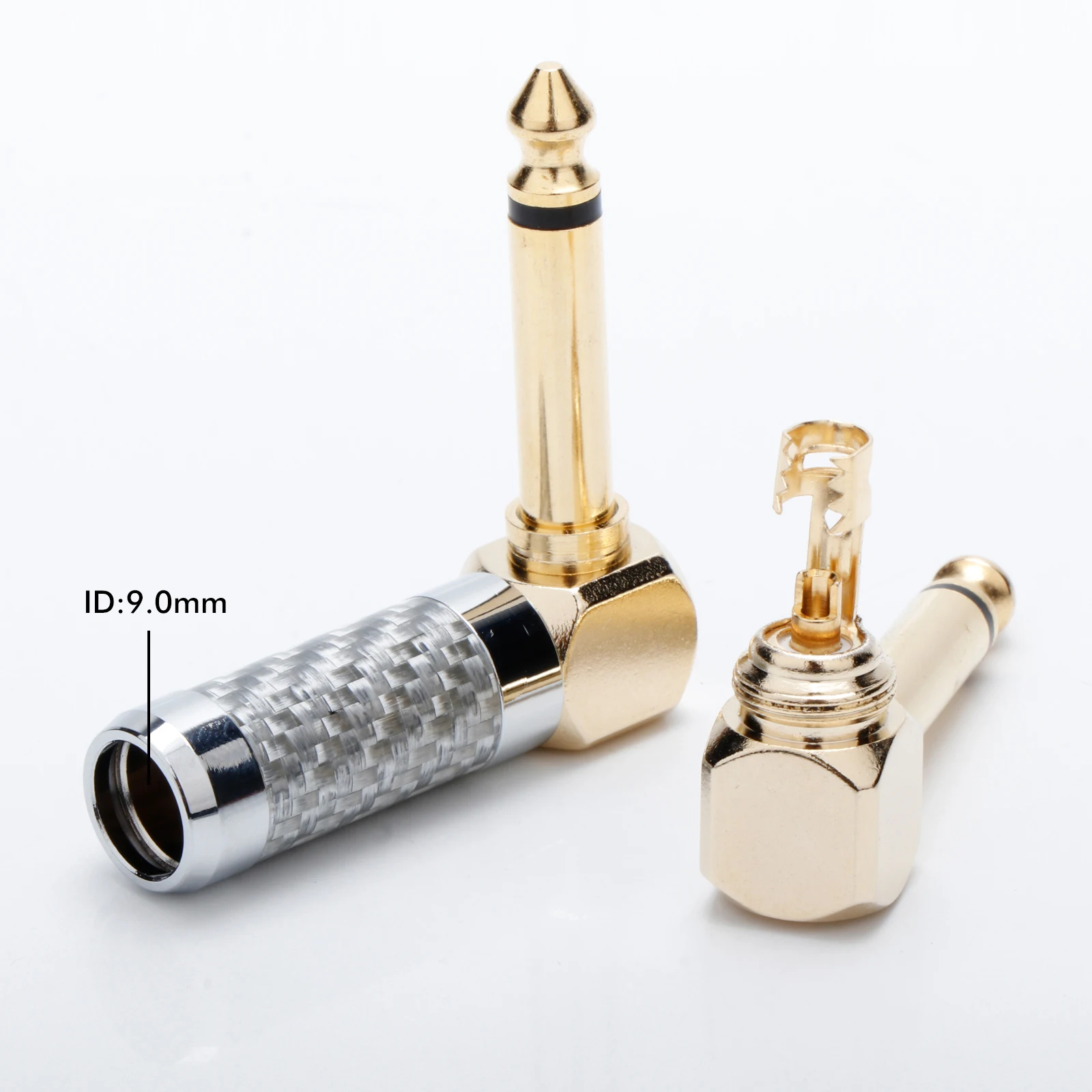6.35mm TRS Stereo Jack 6.5mmTS Male Plug Wire Connector Guitar Microphone Headphone Wire Connectors AUX Audio Adapter Solder