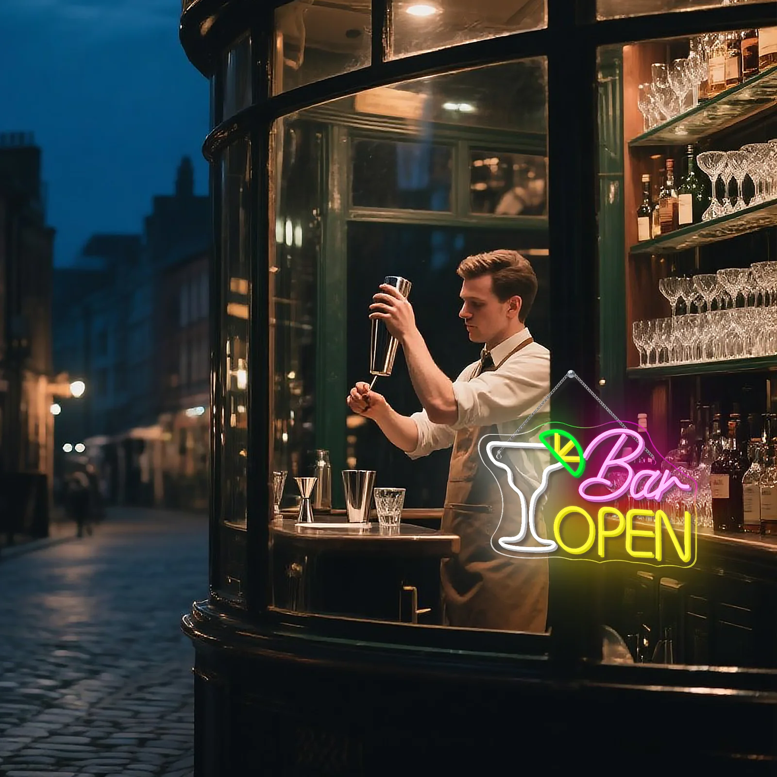 

Bar Open Neon Sign USB Dimmable Led Cocktail Bar Open Beer Neon Lights Wall Decor for Home Man Cave Club Party Pub Bistro Gift