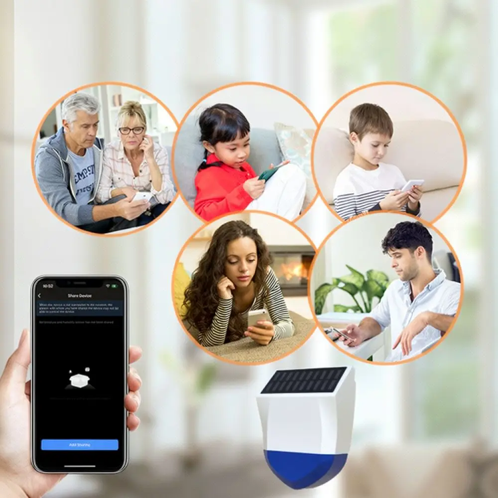For For NEO Smart Solar Siren Alarm WiFi Zigbee Outdoor Security Loud Strobe Light Waterproof Home Wireless Alert