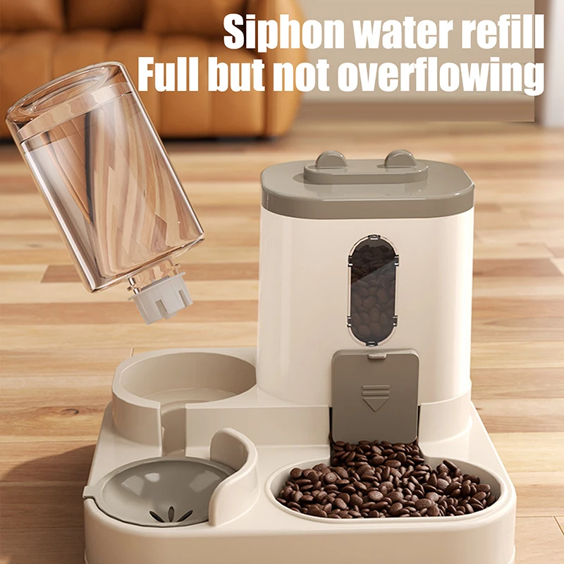 

Automatic Feeder Cat Dog Food Bowl With Water Fountain Pet Large Capacity Raised Stand Dish Bowl For Cat Drinker Accessories