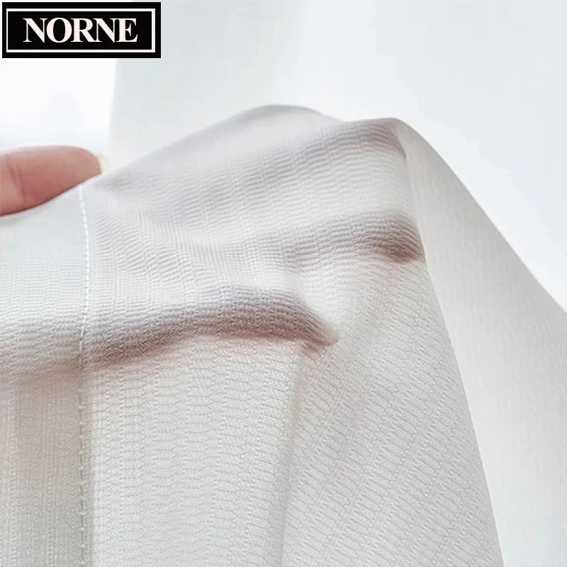 NORNE Custom Size 100% Privacy White Sheer Tulle Curtains for Living Room Bedroom Decoration Window Voiles Curtain Heavy Fabric