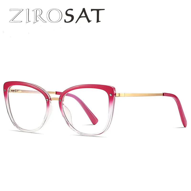 

ZIROSAT New 2076 anti blue Ultralight TR90 Myopia Glasses Retro Square Optical Prescription Eyeglasses Frame For Men Or Women