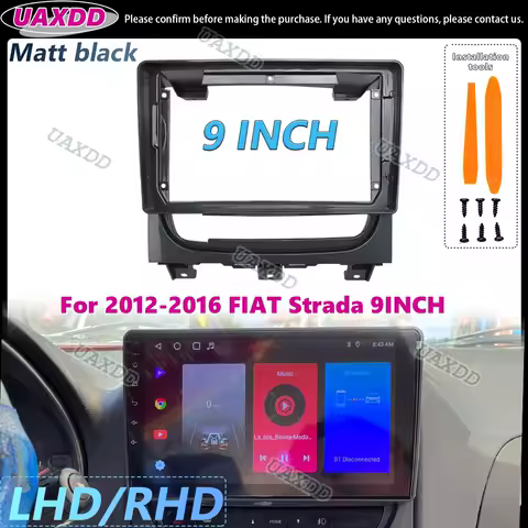 Radio GPS car Android 9 inch power wiring harness 2Din stereo dvd Multimedia Frame for Fiat Strada Idea 2012 2013 2014 2015 2016