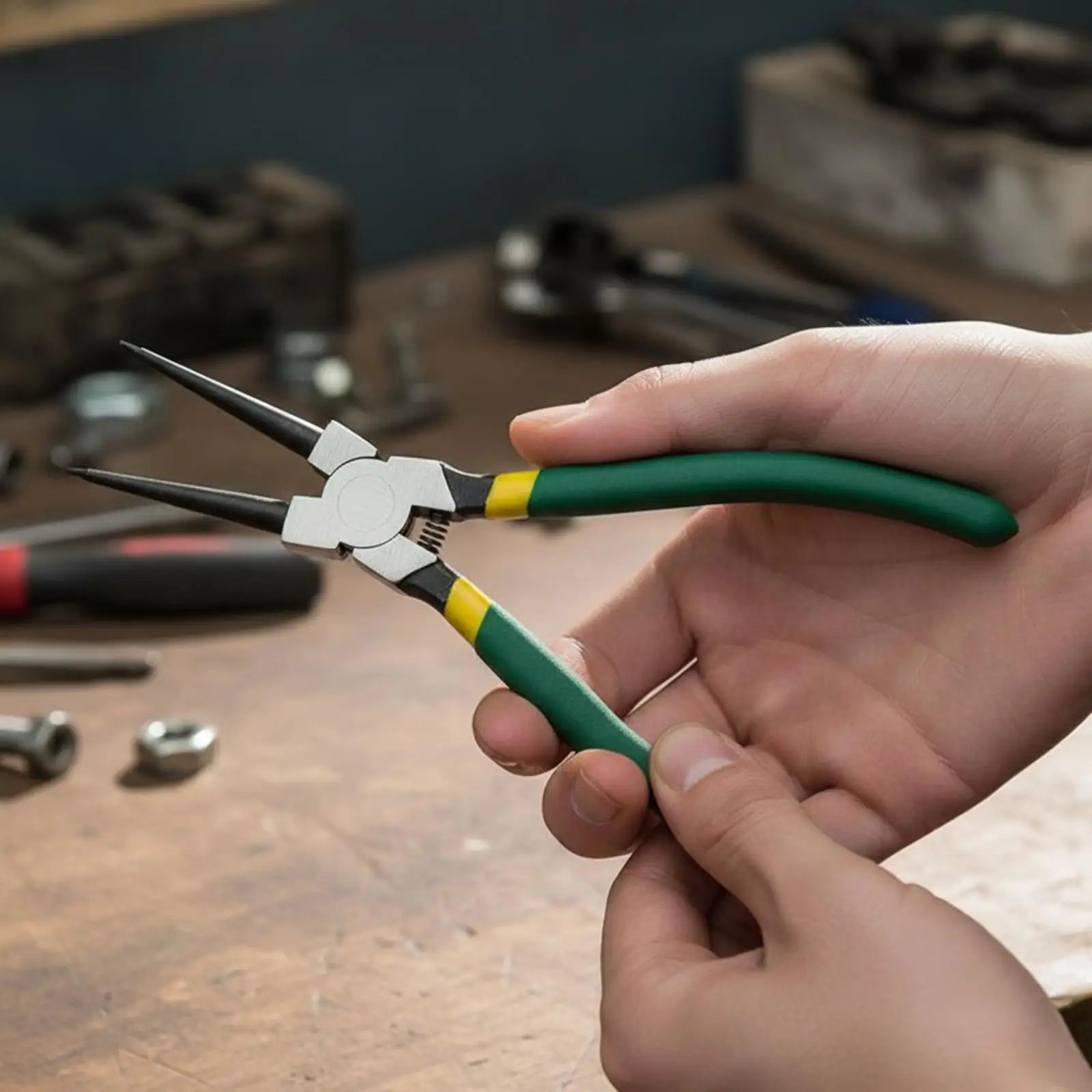 Professional Circlip Pliers Multi Tool Steel Heat Treated Tip Snap Fastener Pliers for Internal External Ring Installation