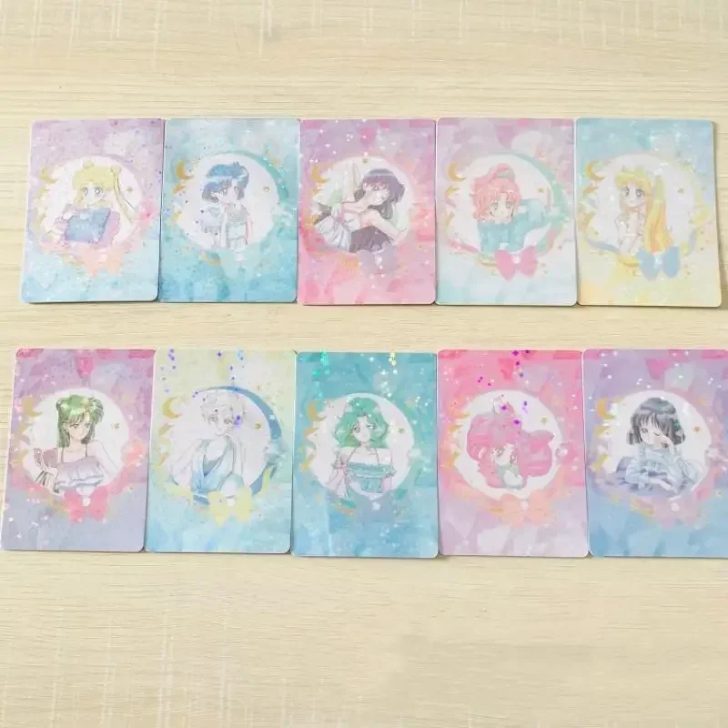 Personajes de animación Sailor Moon Satur Júpiter, juego de Anime hecho a mano, serie clásica, tarjeta de colección, regalo, 10 unidades por Set