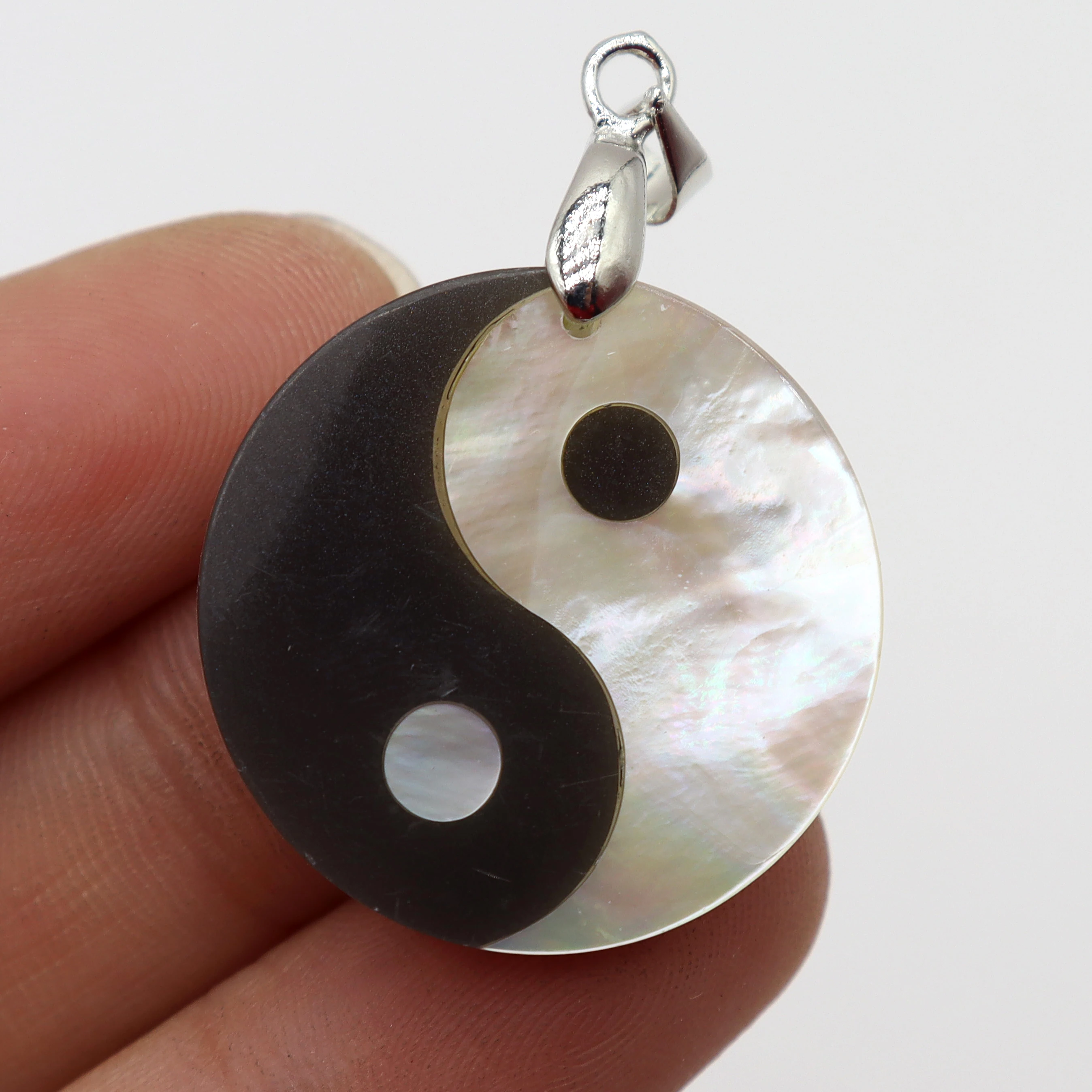 Natural Shell Pendant Tai Ji Yin Yang Charms For Religion Purification Soul Making DIY Necklace Jewelry Handmade Accessories