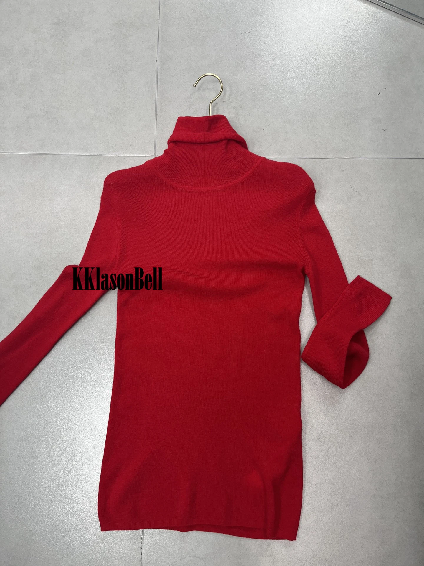 12.4 KKlasonBell Turtleneck Knitted Top Slim Solid Color Long Sleeve Pullover Sweater Women