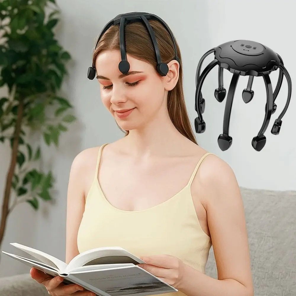 

5 Modes Electric Head Massager Multi-touch Type-C Octopus Claw Head Massager High Frequency Vibration Head Scratcher