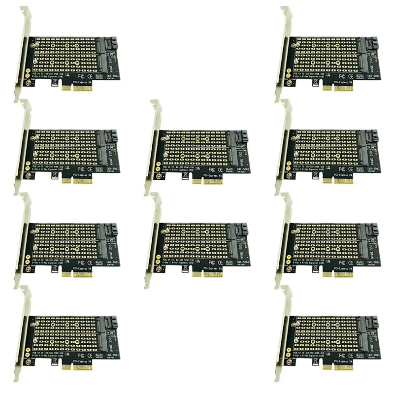 10X Pcie To M2/M.2 Adapter M.2 Ngff To Desktop Pcie X4 X8 X16 Nvme Sata Dual Ssd Pci Express Adapter Card