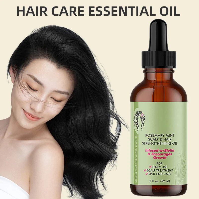 

Hair Growth Essential Oil Rosemary Mint Hair Strengthening Oil Nourishing Treatment for Split End and Dry 59ml Organics Hair oil