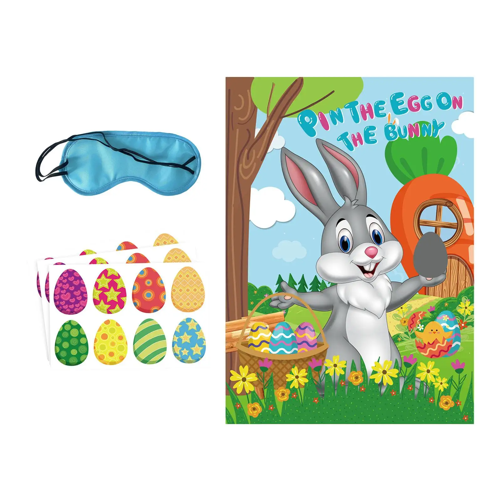 Pin The Egg on The Bunny Easter Egg Hunting Activities Kids Easter Party Games