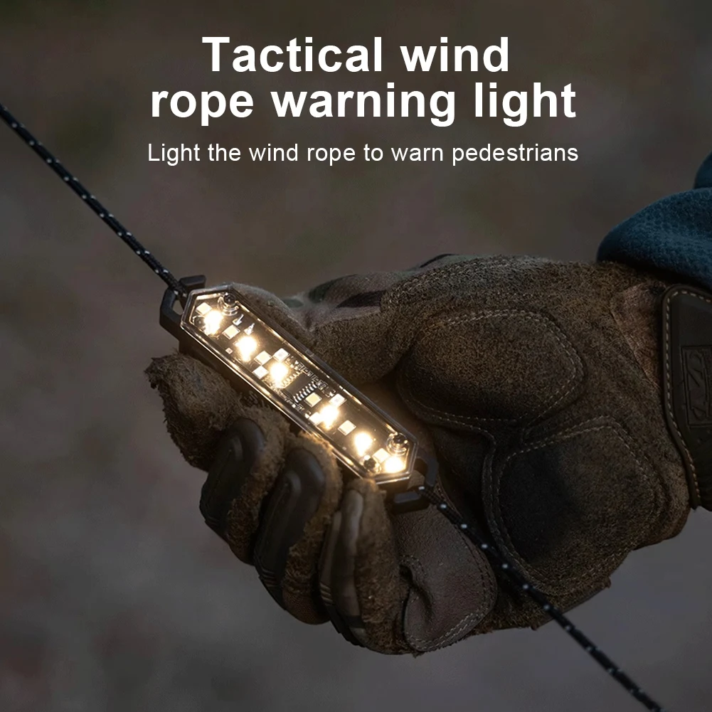 

Wind Rope Buckle Light IPX4 Waterproof Wind Rope Warning Light Stepless Dimming Tent String Lamp for Outdoor Camping Picnic