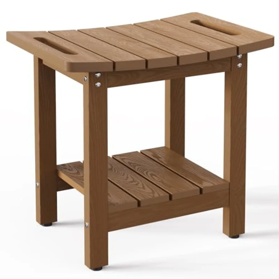 

HIPS Shower Benches for Inside Shower Shower Stool with Space-Efficient Storage Shelf Waterproof Shower Chair Seat for Spa Bath