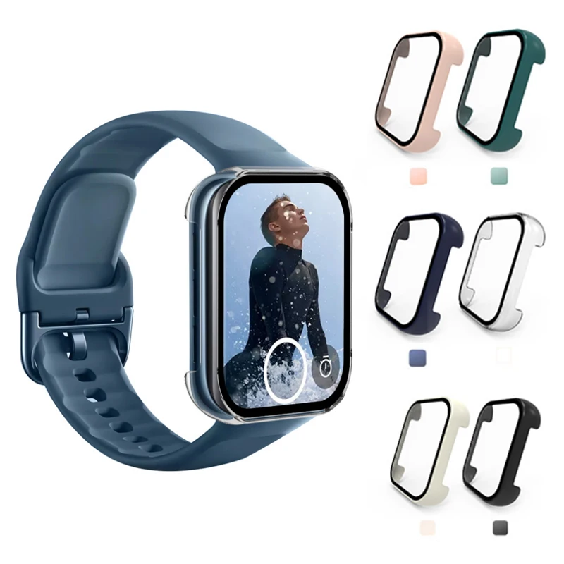 Защитное стекло с твердыми краями на весь экран, защитная пленка, чехол, корпус, рамка для смарт-часов OPPO Watch 2 42 мм/46 мм, защитный бампер для смарт-часов