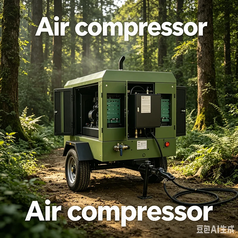 Compact Heavy Diesel Trailer Screw Compressor for Narrow Space Mine Drilling Jackhammer Equipment