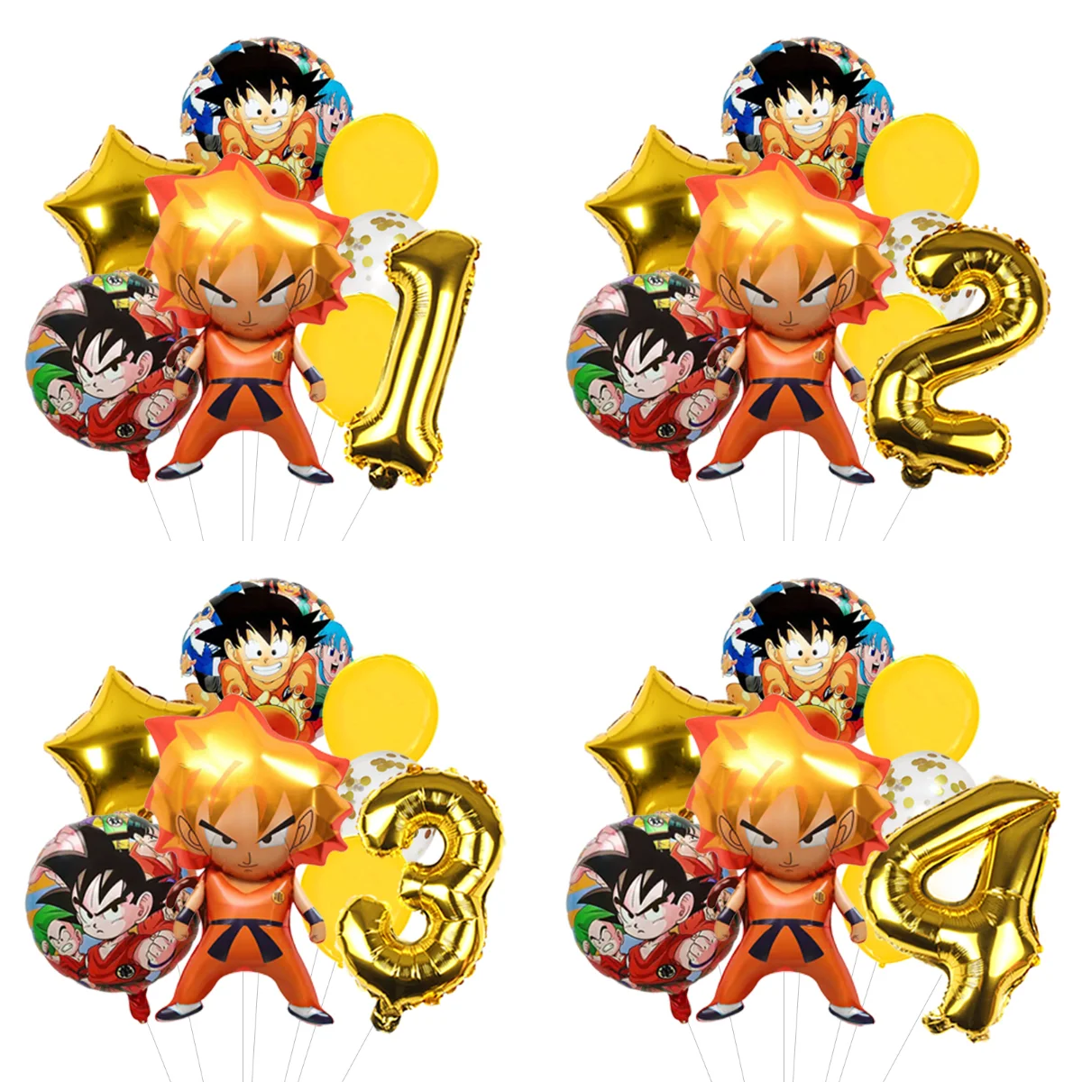 Paquete de globos de Dragon Ball Z, globos con temática de Anime para decoraciones de fiesta de cumpleaños, suministros para fiestas de niños, globos para Baby Shower