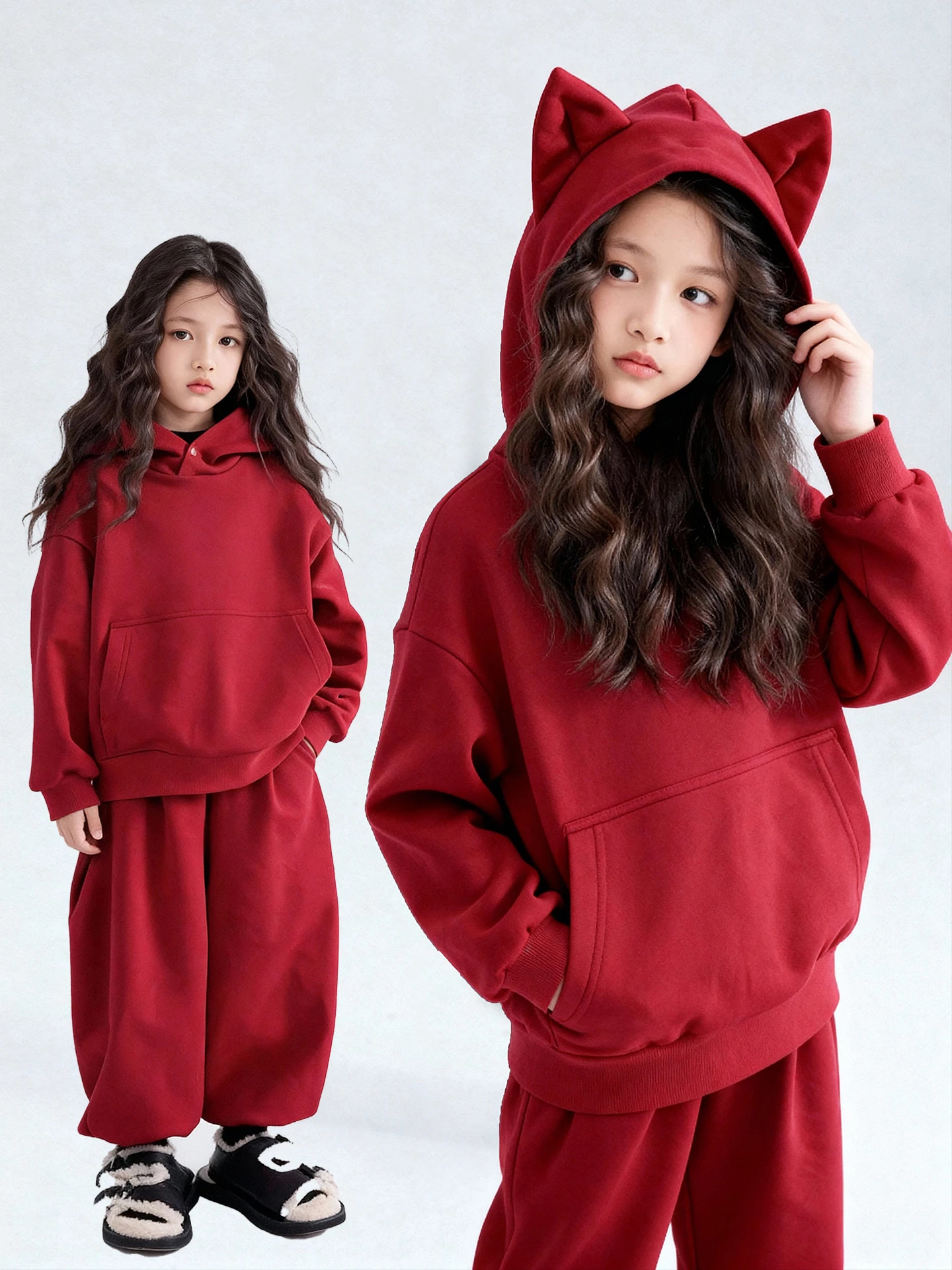girls'-new-year-visiting-outfit-fce-lined-two-piece-set-faionable-red-luy-year-children's-clothing-casual-winter-wear