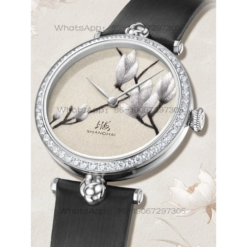 Time Island Watch 1 Store Shanghai Women's Automatic Mechanical Watch Fine Embroidery Silk Fashion Watch