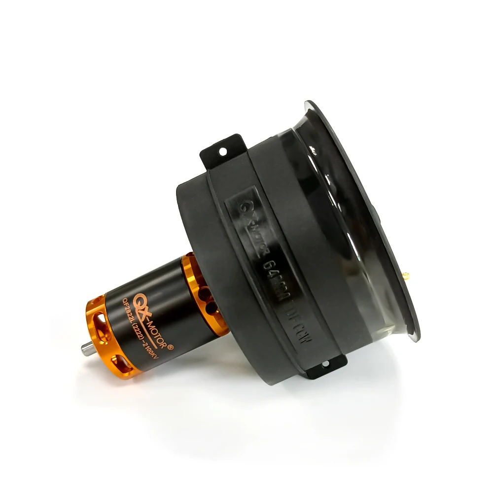 QX-Motor 64mm EDF 12枚羽根 ダクトファン CW/CCW QF2822ブラシレスモーター 2100KV/2300KV/3300KV/4300KV RCジェット機用 おもちゃ部品