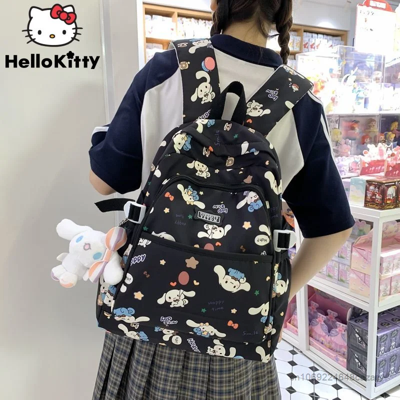 

Sanrio Cinnamoroll New Aesthetic Backpack Cartoon Cute Bags Y2k Student Korean Style Schoolbag Women High Capacity Shoulder Bag