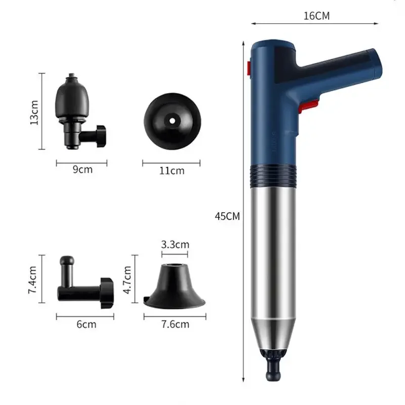 Electric one shot pass, pipeline toilet unclogger, stainless steel inflation integrated household unclogging toilet and bathroom