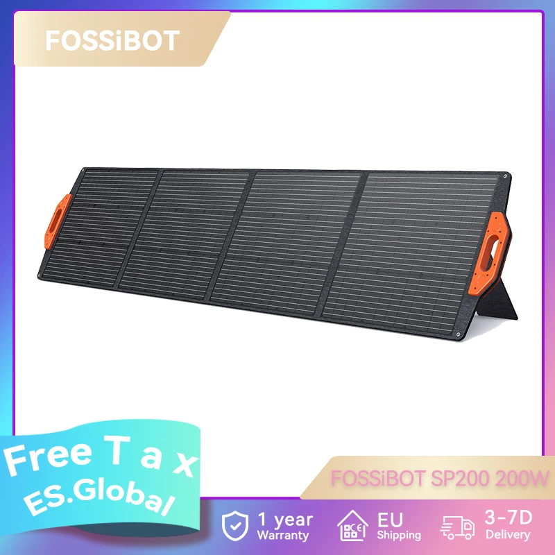 FOSSiBOT SP200 200W Foldable Solar Panel, XT90/XT60 Charging Cable Magnetic Handle, 23.4% Efficiency, Adjustable Kickstands IP67