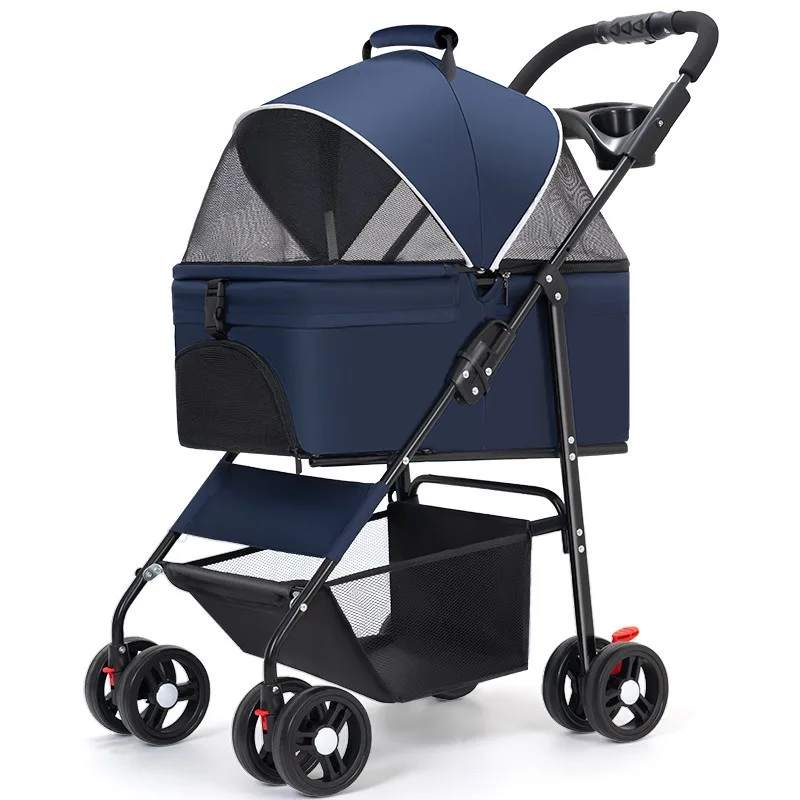 Pet cart out portable foldable separation enlarged basket bag car travel walking cat and dog supplies