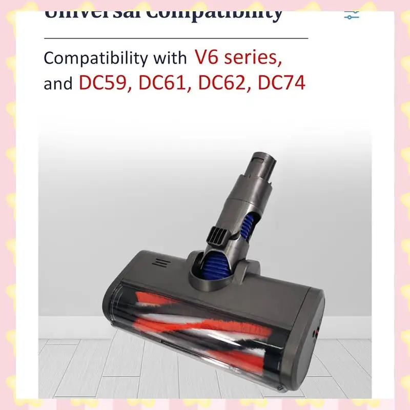 

Насадка для пылесоса AB51 для Dyson V6 DC58 DC59 DC62 DC72 с прямым приводом, насадка для щетки для пола с подсветкой для пыли для очистителя твердой древесины