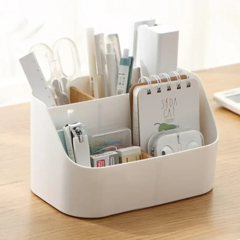 Desk Storage Box Office Supplies Box Makeup Cosmetic Desktop Organizer Plastic Storage Dividing Box for Office Living Room