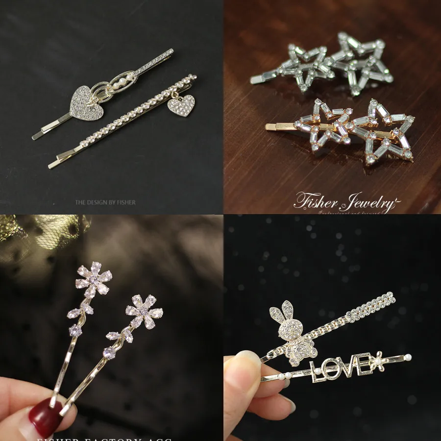 2023 New Fashion Elegant Rhinestone Hairpins Gifts Women Girls Hair Clips Pins Barrettes Accessories Hairgrip Headdress Headwear