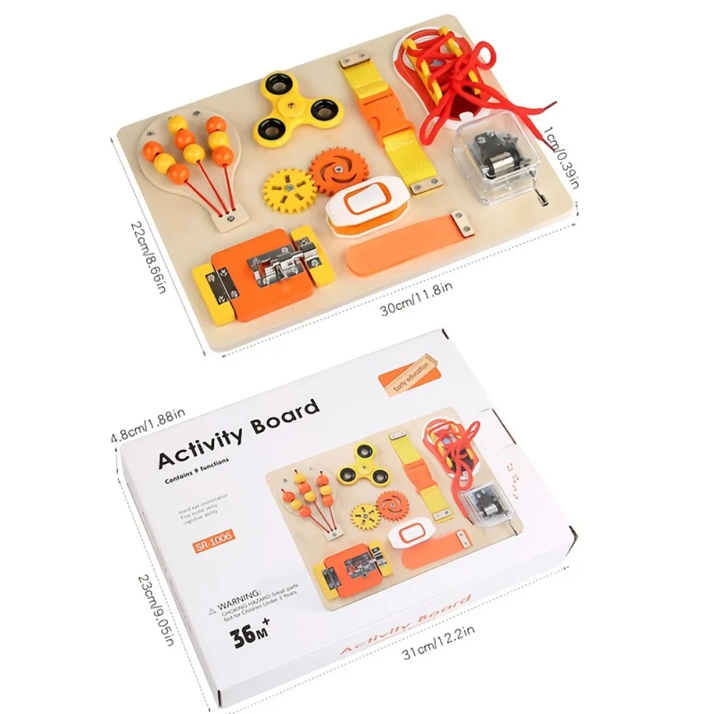 لعبة النشاط الحسي الخشبية المزدحمة للأطفال، لعبة أقفال الأطفال الصغار، المهارات الحركية الدقيقة، لعبة الجذعية، لوحة المزالج للأولاد والبنات