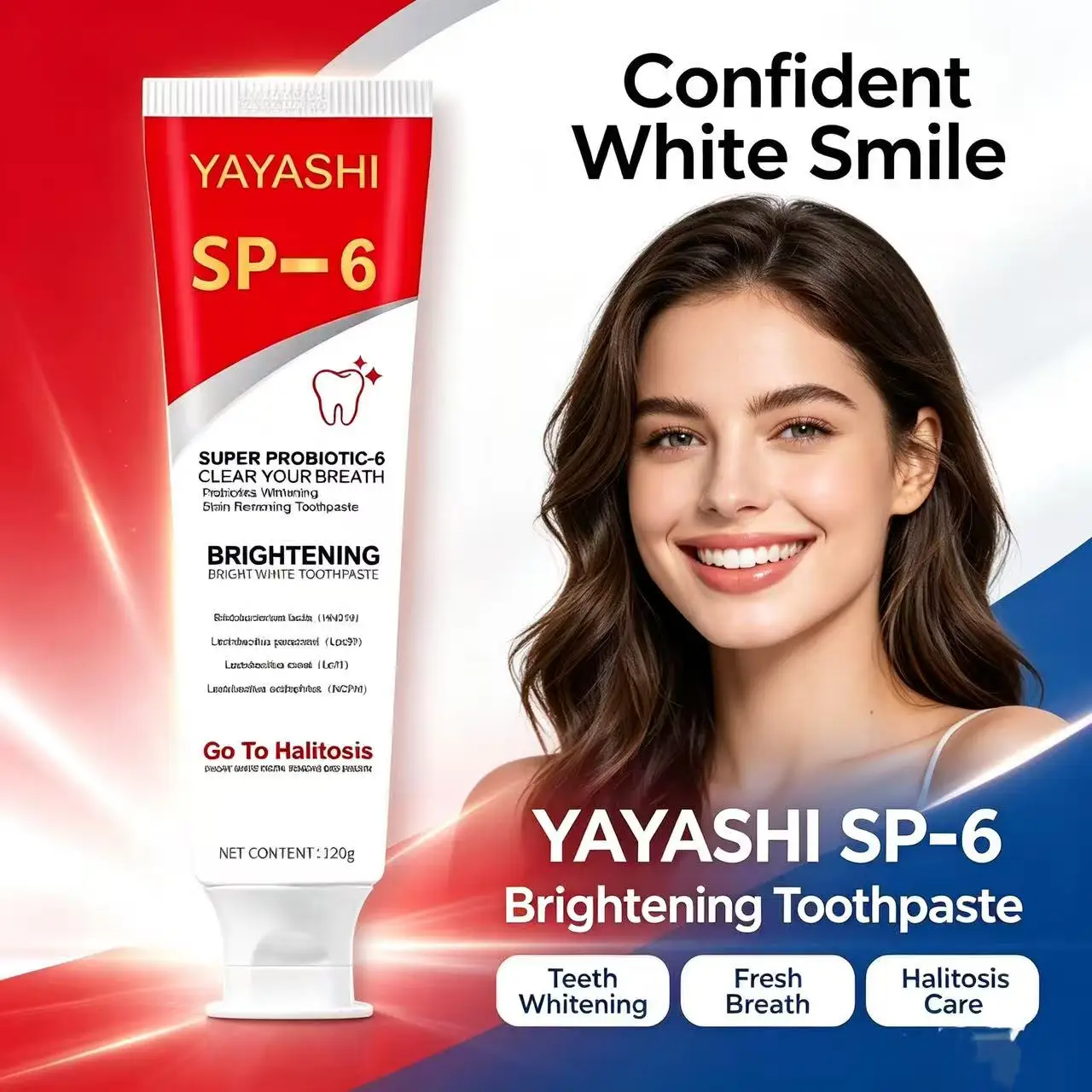 Sp-6 Probiotic Toothpaste Brightening Mint Fresh Breath Deep Cleaning Remove Plaque Stains Oral Hygiene Teeth Whiten Toothpaste